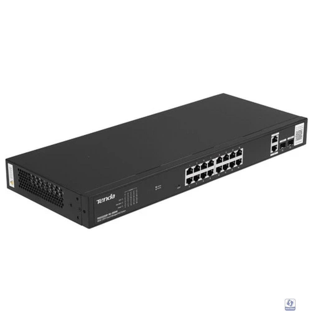 Tenda TEG2220P-16-250W Коммутатор управляемый PoE, 18 портов, 18x 1 Гбит/с, SFP 2x1 Гбит/с, PoE 16x 30Вт (до 230Вт)
