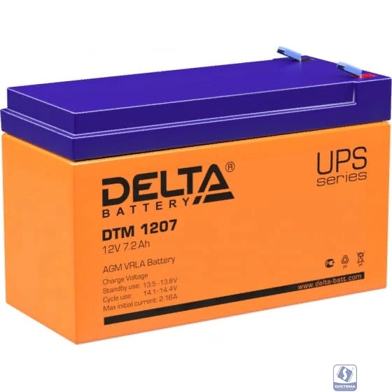 Delta DTM 1207  (7,2 А\ч, 12В) свинцово- кислотный аккумулятор  