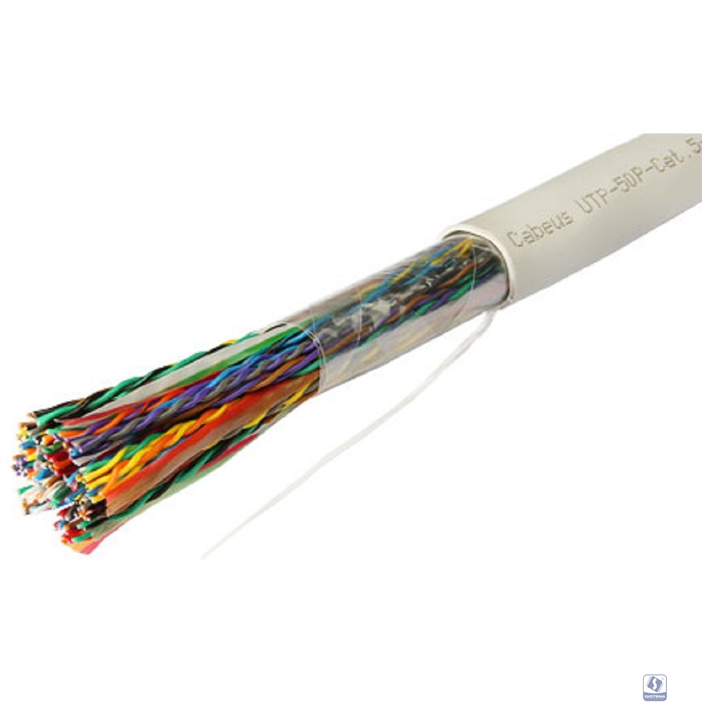 Cabeus UTP-50P-Cat.5-IN Кабель витая пара UTP (U/UTP), категория 5, 50 пар (24 AWG), одножильный (solid), PVC нг(А)-LS