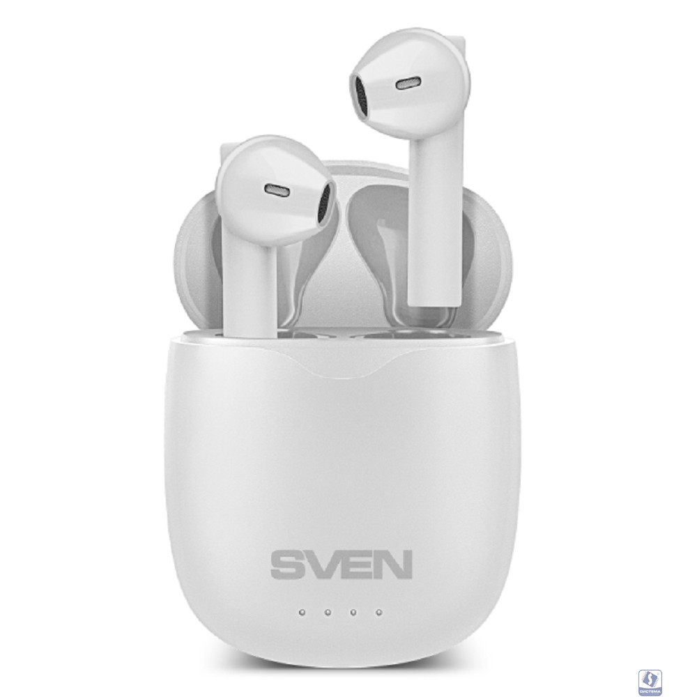 Наушники  SVEN E-727BTбел BТ,ТWS,магн заряд кейс, беспровод, стерео