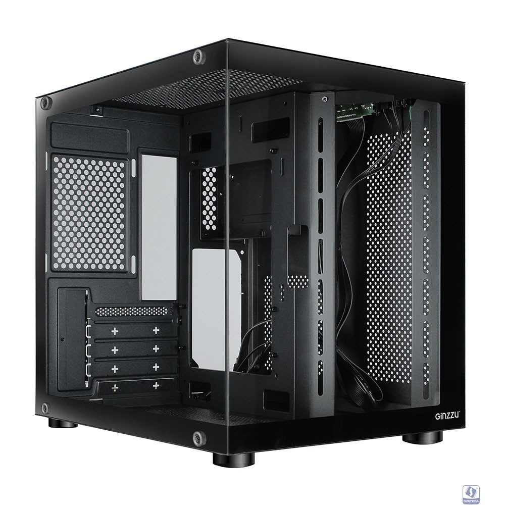 Ginzzu V100 закаленное стекло 1*USB 3.0,1*USB 2.0, AU mATX