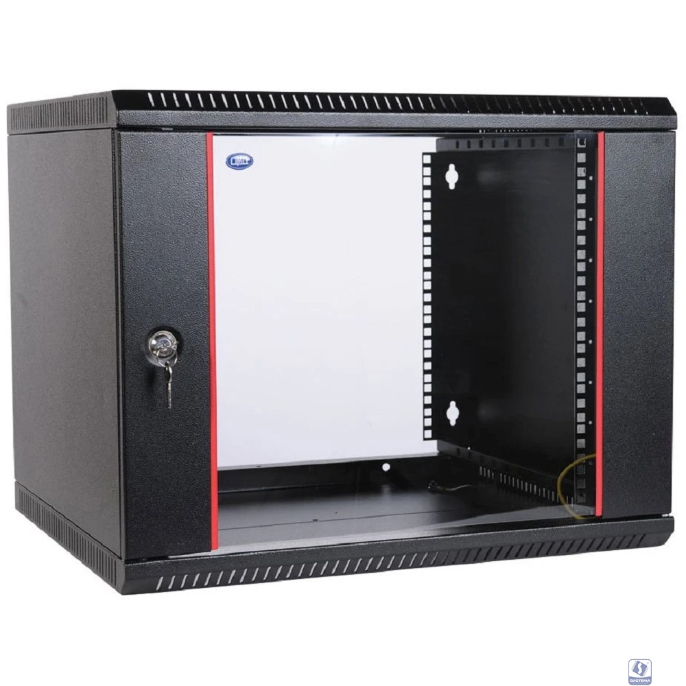 ЦМО Шкаф телекоммуникационный настенный разборный 15U (600х350) дверь стекло,цвет черный (ШРН-Э-15.350-9005) (1коробка)