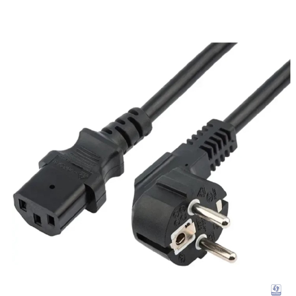 Rexant (11-1136) Шнур сетевой, вилка угловая СЕЕ 7/7(Schuko) - разъем IEC 320 C13, кабель 3x1,5 мм?, длина 0,5 метра, черный (PVC пакет) 