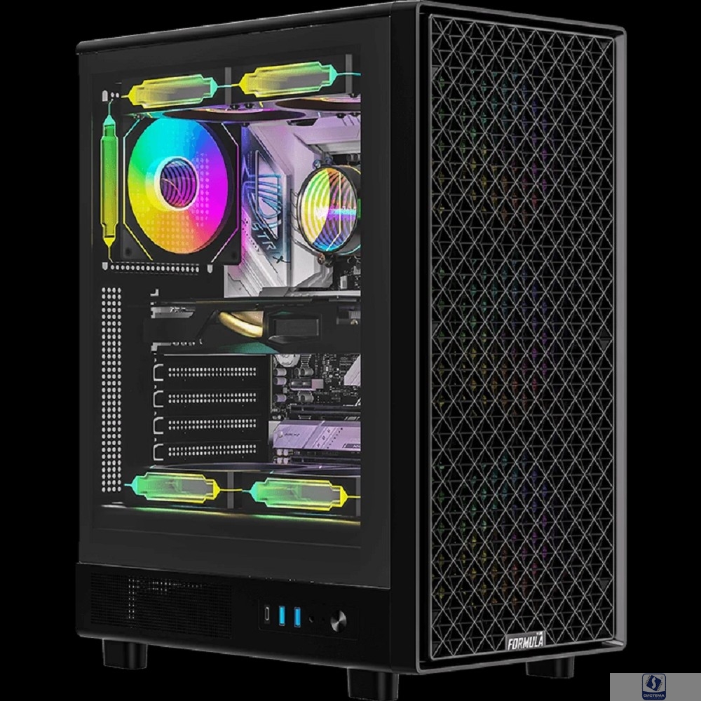 Корпус Formula Mana Dynamic черный без БП ATX 4x120mm 2x140mm 2xUSB3.0 audio bott PSU