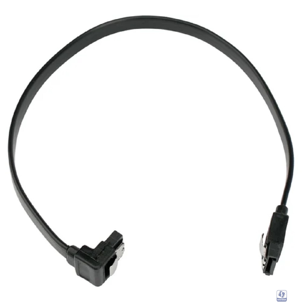 Cablexpert Кабель интерфейсный SATA Sata3 7pin / 7pin, угловой, защелка, 30см, черный, пакет (CC-SATAM-DATA90-BL-30CM)