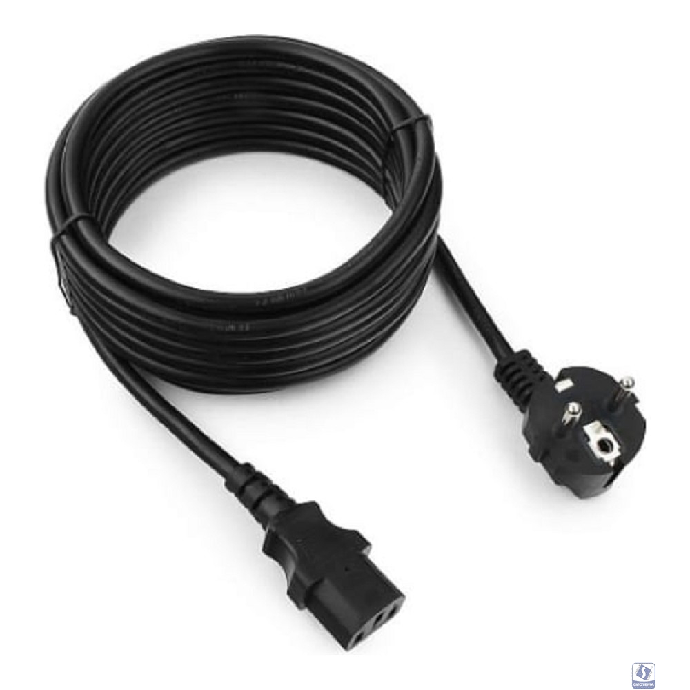 Cablexpert Кабель питания 5м, Schuko- C13, 3х1кв.мм, черный, с заземлением, пакет (PC-186-1-5M)