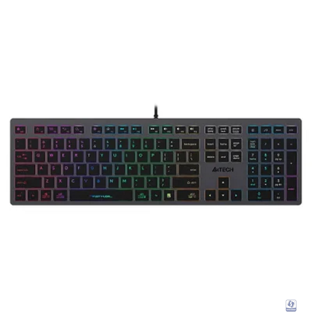Клавиатура A4Tech Fstyler FX60 серый USB slim LED (FX60 GREY / NEON)