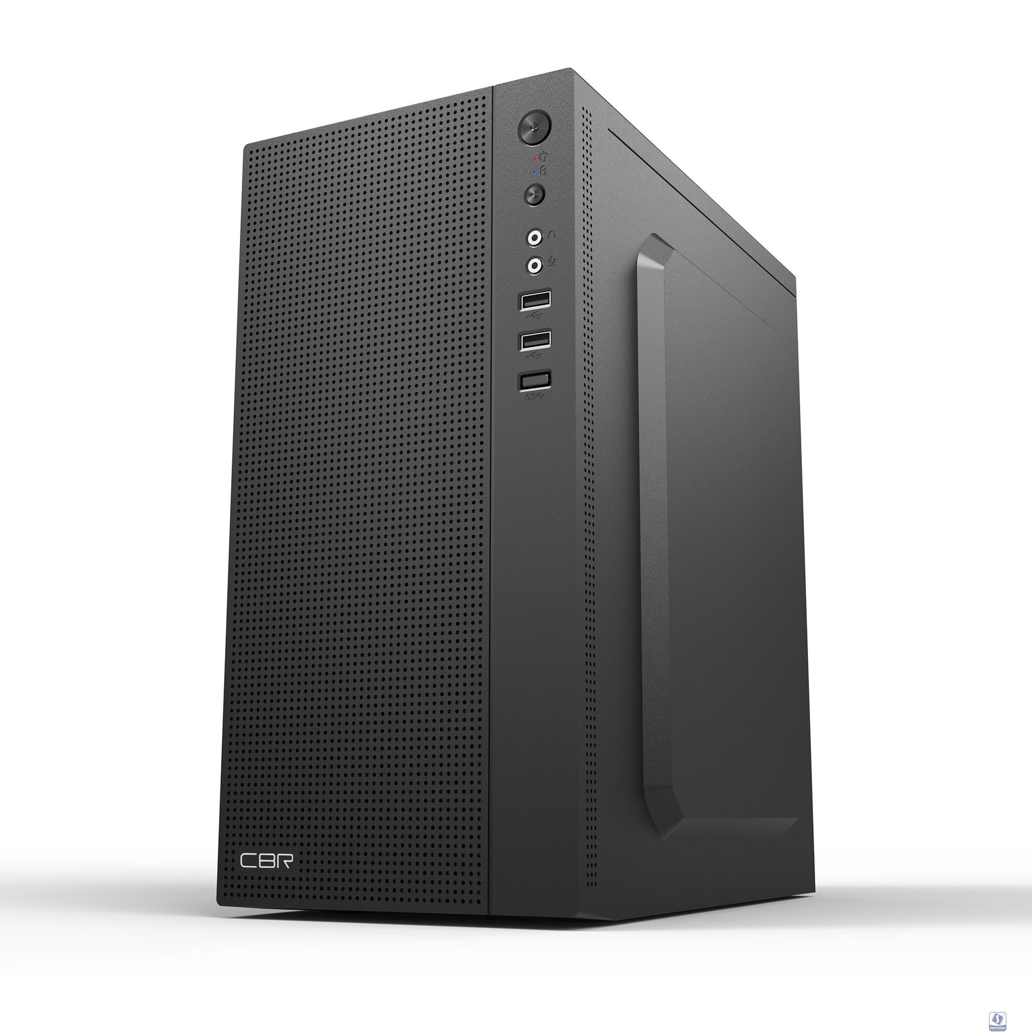 CBR Корпус mATX Minitower MX08, c БП PSU-ATX550-12MD (550W/120mm), 2*USB 2.0, HD Audio+Mic, Black [PCC-MATX-MX08-550W]