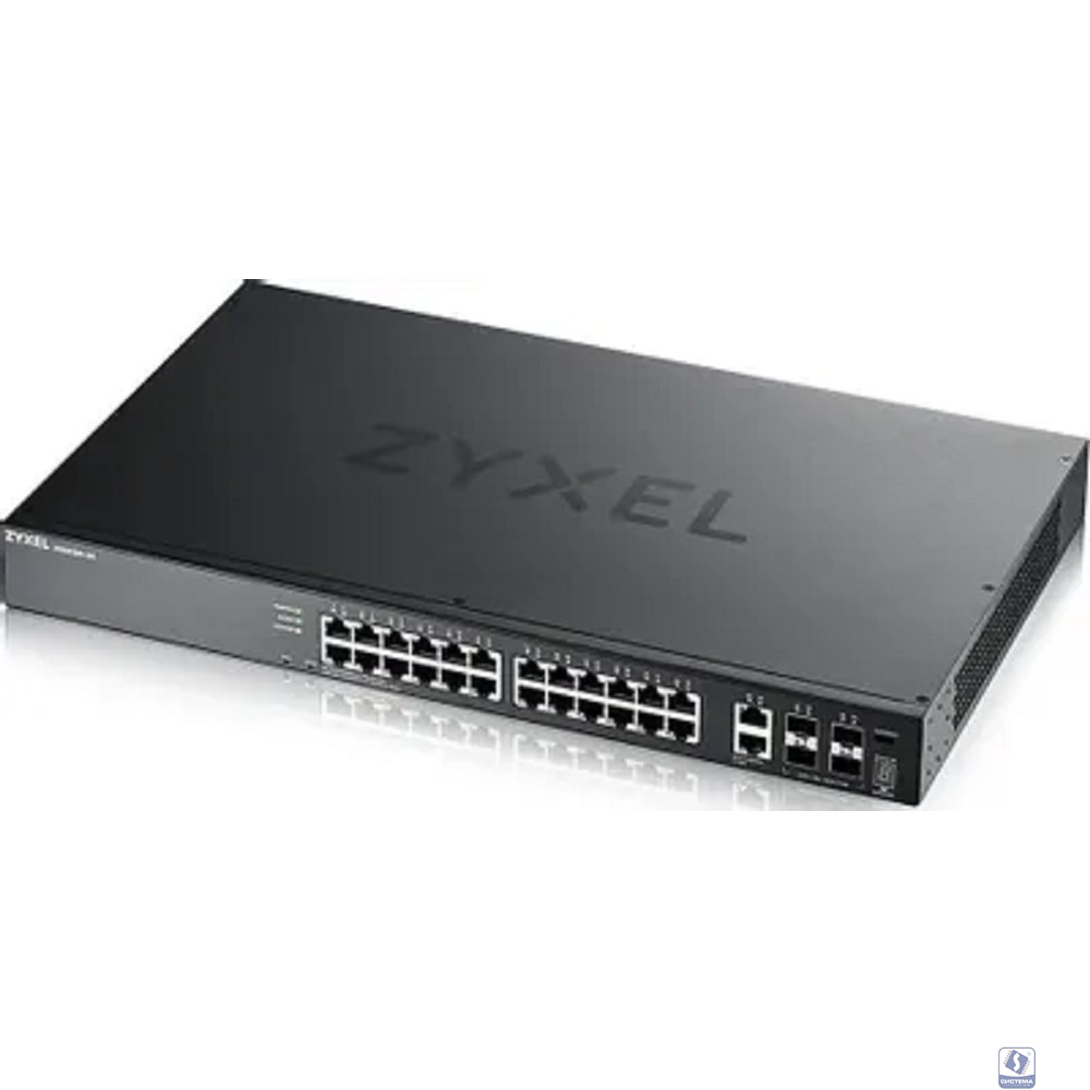 Коммутатор/ Zyxel XGS2220-30 L3 Access switch , rack 19", 24xRJ-45: 1G, 2xRJ-45: 1/2.5/5/10G, 4xSFP+, standalone/cloud management