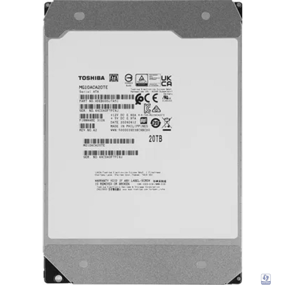 20TB Toshiba Server (MG10ACA20TE) SATA, 7200 rpm, 512Mb buffer, 3.5"}