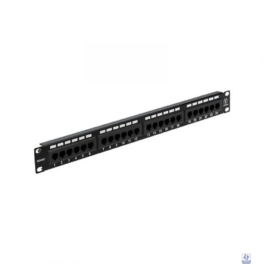 Rexant (04-0021) Панель коммутационная 19", 1U, 24 порта, UTP, RJ-45, CAT 5e