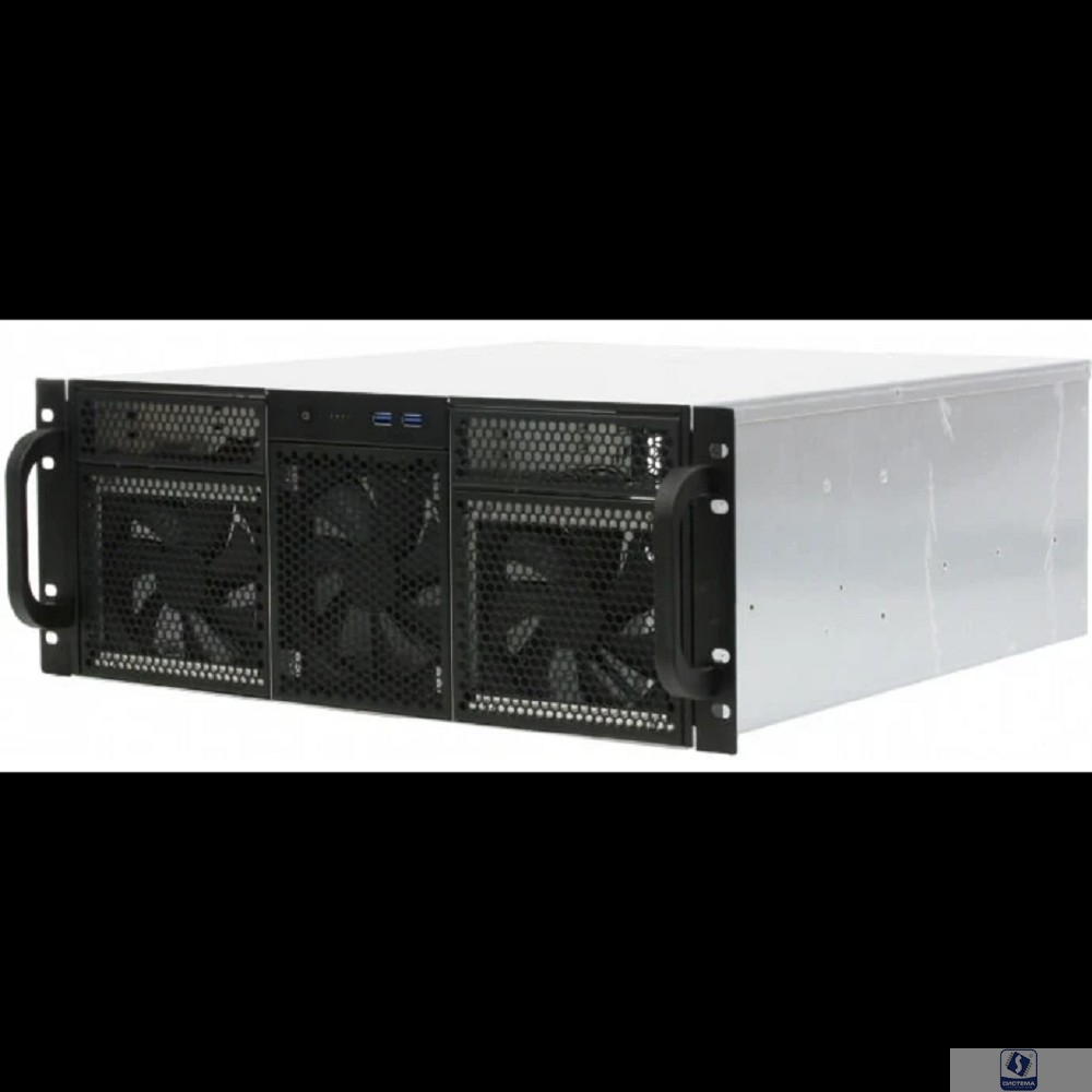 Procase RE411-D2H14-FC-55 Корпус 4U server case,2x5.25+14HDD,черный,без блока питания,глубина 550мм,MB CEB 12"x10,5", панель вентиляторов 3*120x25 PWM [RE411-D2H14-FC-55]