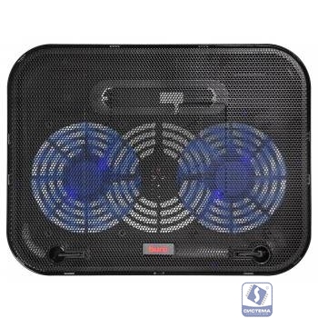 BURO Подставка для ноутбука 14"338x255x22mm 1xUSB 2x 140mmFAN 480г металлическая сетка/пластик черный (BU-LCP140-B214H)