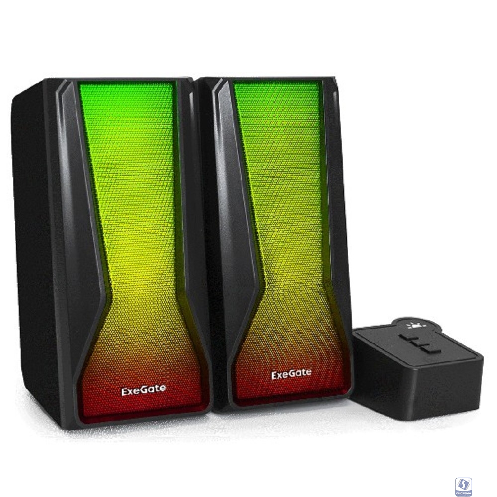 ExeGate Accord 230 EX289687RUS (питание USB,Bluetooth, 2х3Вт (6Вт RMS), 60-20000Гц, цвет черный, RGB подсветка, Color Box)