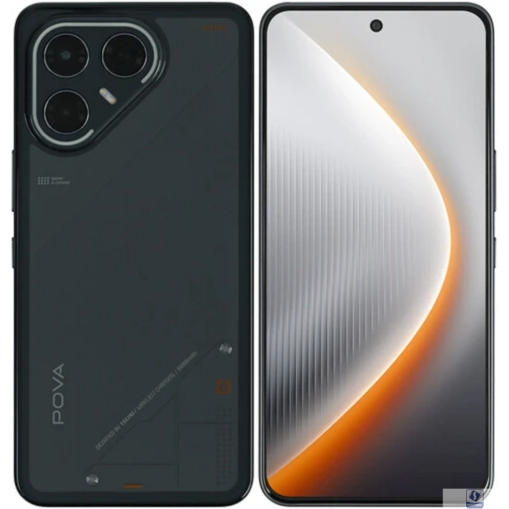 Tecno Pova 7 Ultra 5G 256Gb 12Gb черный моноблок 3G 4G 6.8" 1080x2460 Android 14 50Mpix 802.11 a/b/g/n/ac NFC GPS GSM900/1800 Protect