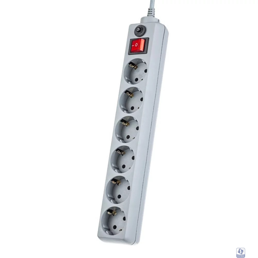 Perfeo Сетевой фильтр "POWER+", PF_A4673 (3,0м, 6 розеток, серый (PF-PP-6/3,0-G))