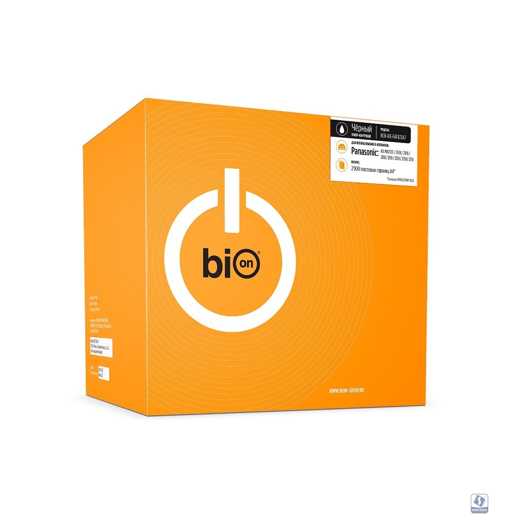 Bion BCR-KX-FAT472A7  Картридж для PANASONICЧерный (без чипа)