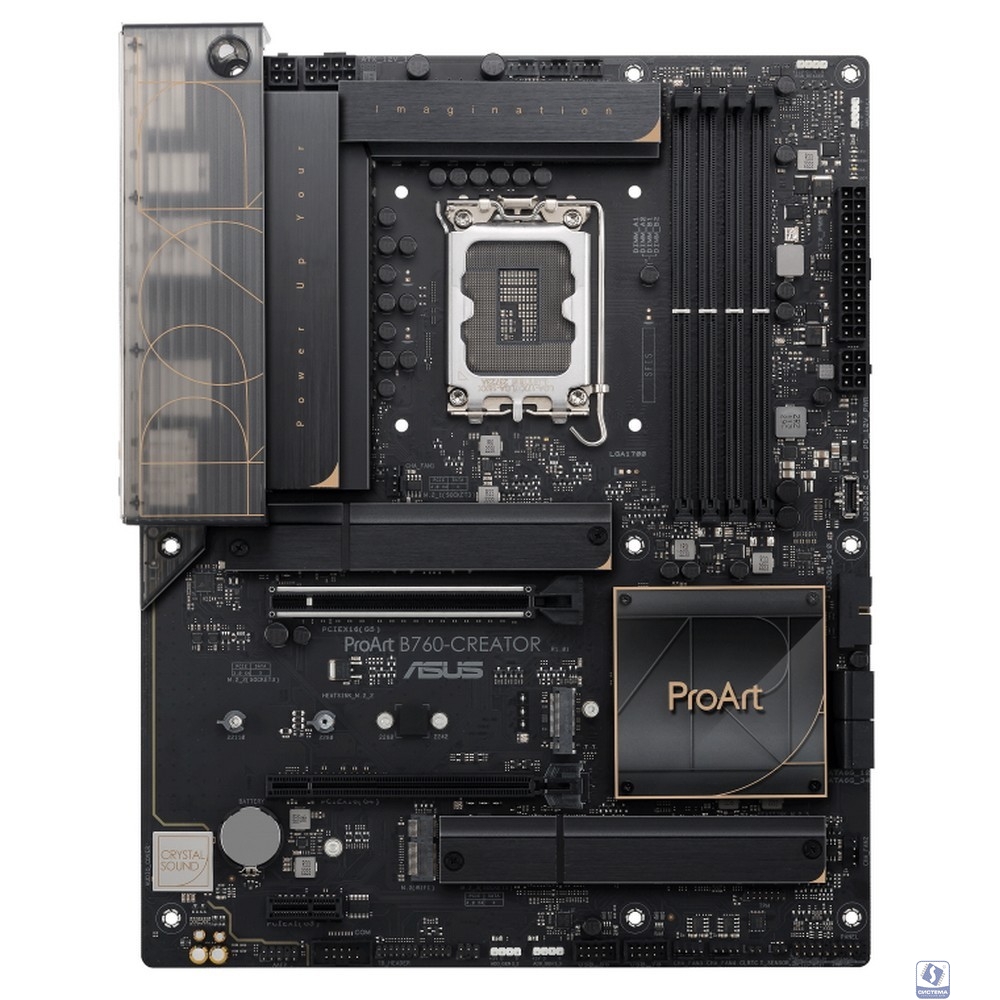 ASUS PROART B760-CREATOR (Socke1700, ATX, 4xDDR5(192GB), DP/HDMI, 1xPCIe 5.0x16/1xPCIe 4.0x16/1xPCIe 3.0, 1xLAN+1xLAN (2.5GbE), 4xSATA 6Gb/s, 3xM.2, 1xM.2 E key, 1xType-C, 4xUSB 3.2, 4xUSB 2.0)