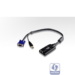 ATEN KA7175-AX Модуль удлинителя, SVGA+KBD+MOUSE USB 2.0, 50 метр., для подкл. комп. к перекл. KN2124v/2140v/4124v/4140v, макс.разреш. 1600х1200, RJ45+HD-DB15+USB A-тип, Female+2xMale, без Б.П.