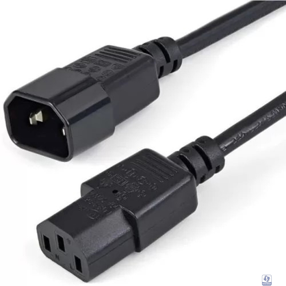 Filum Кабель питания FL-PC10-C13-C14-1.2M С13- C14, 3х0.75мм?, 220В, 10A, чёрный, 1.2 м. [FL-PC10-C13-C14-1.2M]