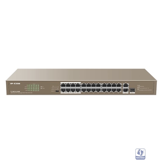 IP-COM F1126P-24-250W Коммутатор PoE неуправляемый 26-Ports 10/100 Mbps Base-TX + 1-Port 1000 Base-X SFP / 24-Ports PoE (PoE бюджет 230W)