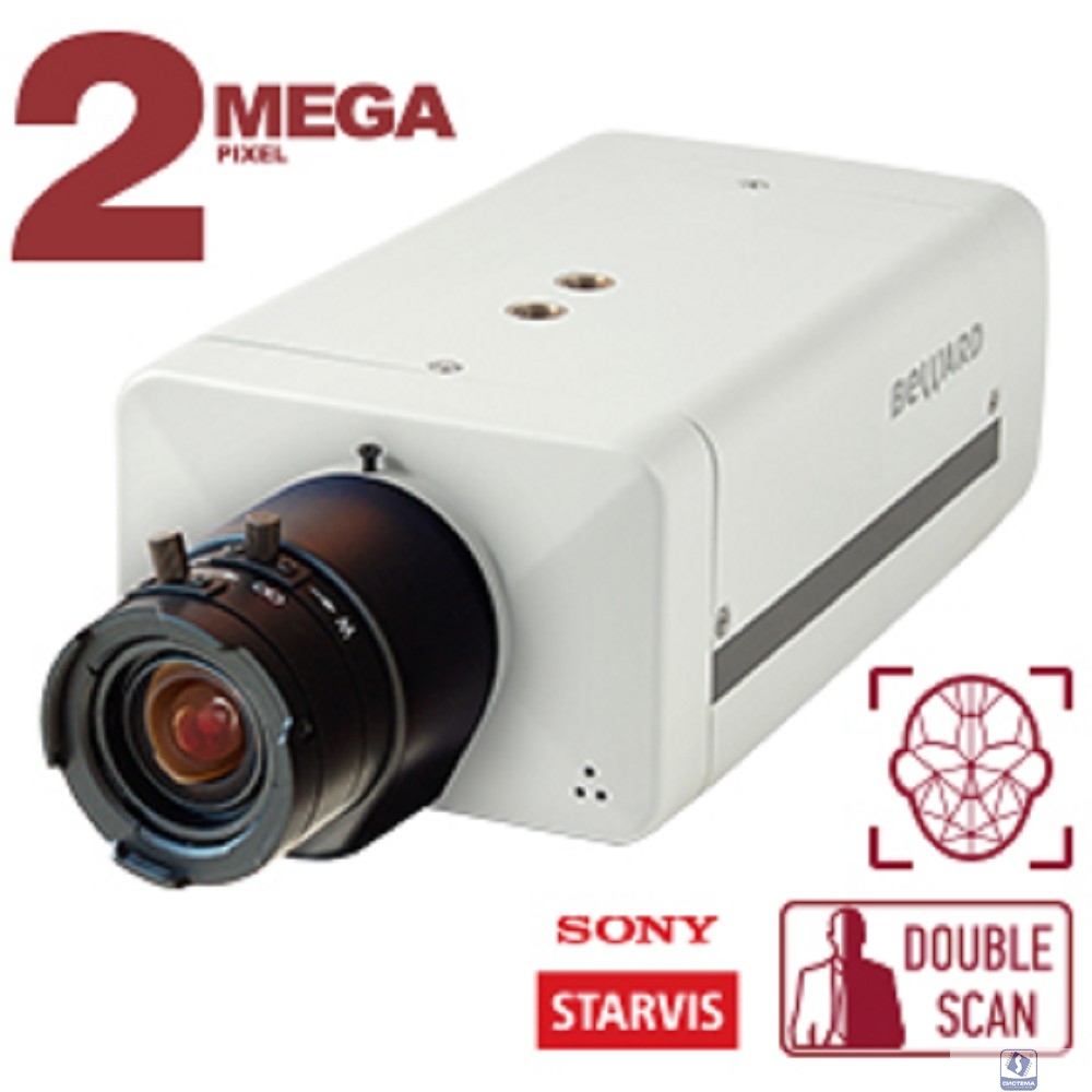 BEWARD B8182710 2 Мп, 1/2.8'' КМОП SONY Starvis, 0.002 лк (день)/0.001 лк (ночь), 2xWDR до 120 дБ, H.265/H.264/MJPEG, 1920х1080, 25 к/с, объектив C/CS