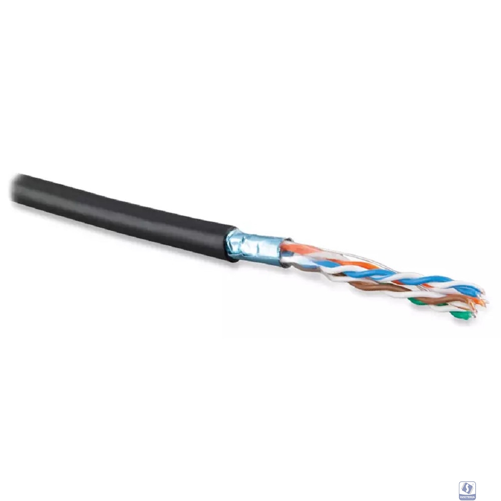 Кабель витая пара Bion BCL-F5460-381 F/UTP, кат.5e, 4x2x0,46 мм AWG 25, медь, одножильный, PE, для внешней прокладки, 305м, черный