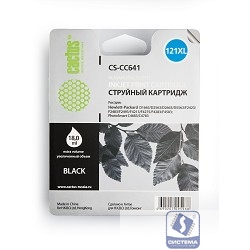 CACTUS CC641A Картридж  №121XL для  HP DeskJet D1663/D2563/D2663/D5563/F2423/F2483/F2493/F4213/F4275/F4283/F4583; PS C4683/C4783, 600 стр., (черный)