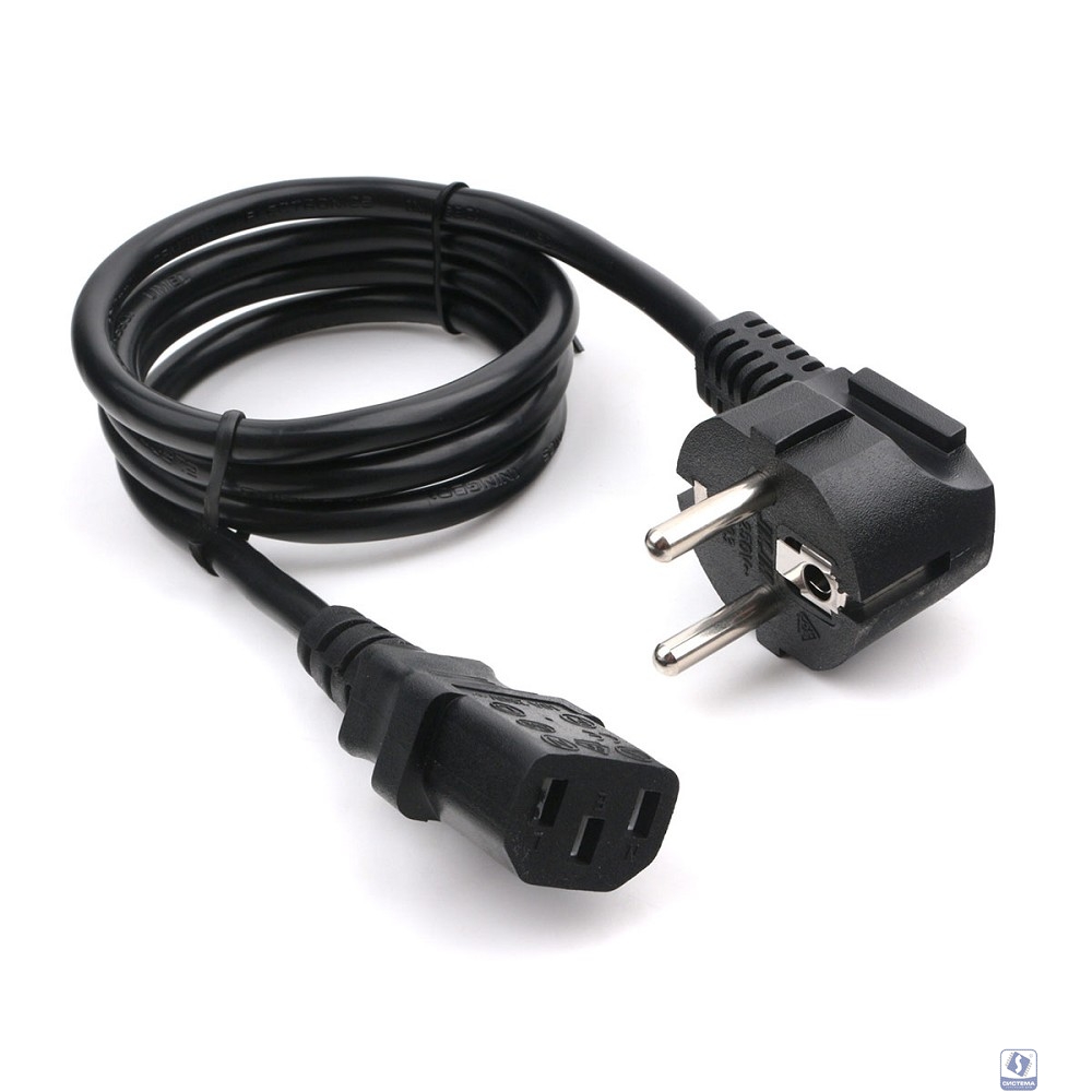Кабель питания Cablexpert Schuko-C13, 3х1.0мм2, 16А, с заземлением, 1м, черный, пакет (PC-186-1-1M)