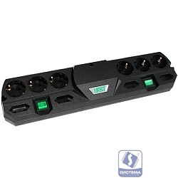 MOST Сетевой фильтр TRG 2м (10 розеток), черный 