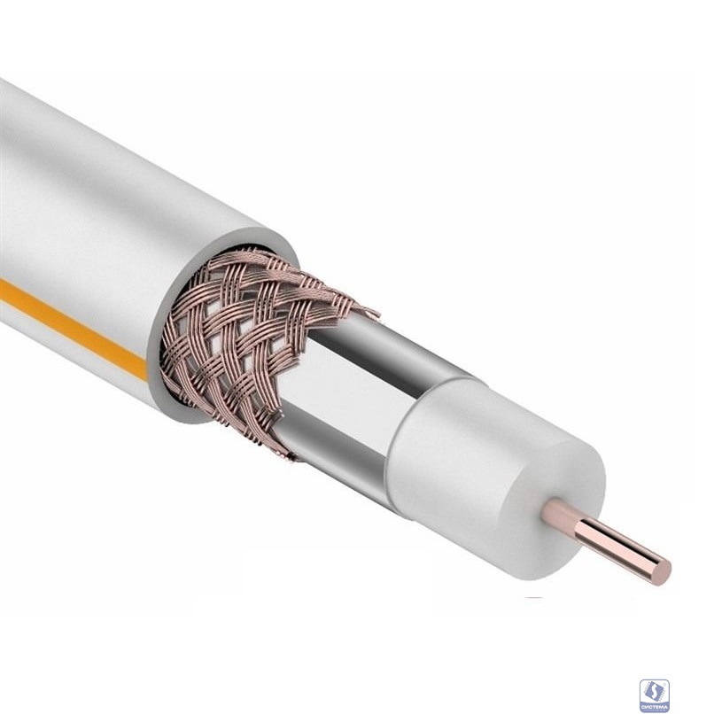 Rexant (01-2401) Кабель SAT 50 M, Cu/Al/Cu, (75%), 75 Ом, 100м., белый
