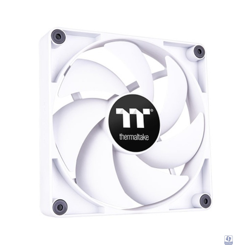 Кулер для компьютерного корпуса, Thermaltake, CT120 PC Cooling Fan White, CL-F151-PL12WT-A, 120мм вентилятор, 500-2000об.мин, 4pin PWM, 57.05CFM, 25.8 dB(A), 120x120x25мм, Белый