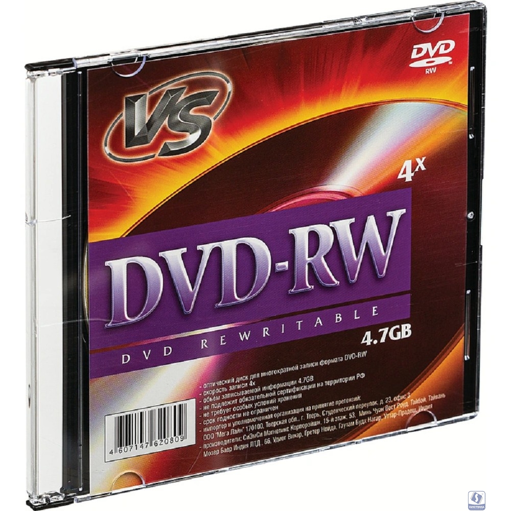 VS DVD-RW 4,7 GB 4x SL/5 (VSDVDRWSL501) (620816)
