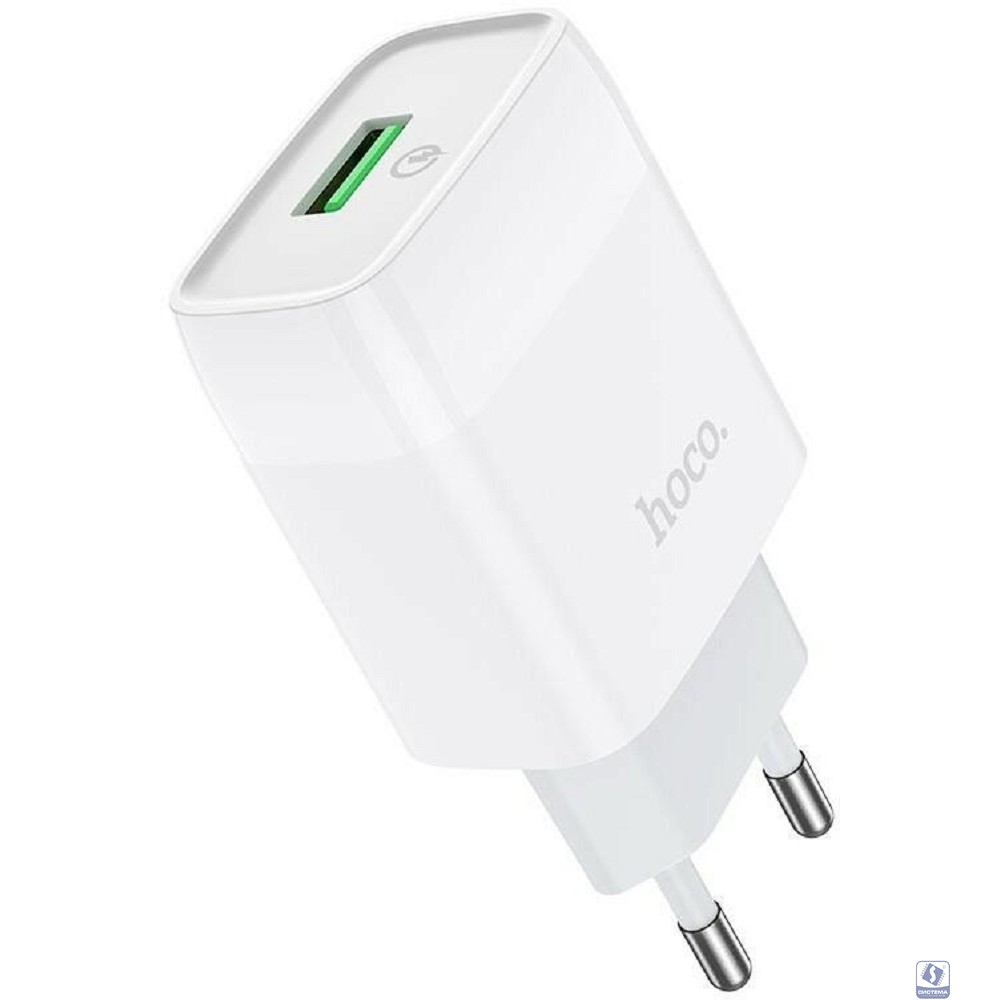 HOCO HC-32552 C72Q/ Сетевое ЗУ + Кабель Type-C 1m/ QC 3.0/ 1 USB/ Выход: 5V_9V_12V, 18W/ White