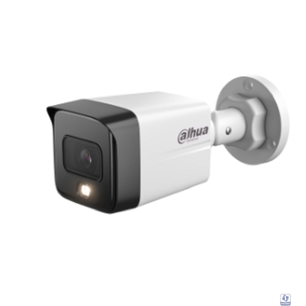 DAHUA DH-IPC-HFW1239TC1P-SA-IL-0280B-S6 Уличная цилиндрическая IP-видеокамера с ИК 30м и LED 30м 2Мп; 1/2.8” CMOS; объектив 2.8мм обнаружение людей;  IP67; металл, пластик