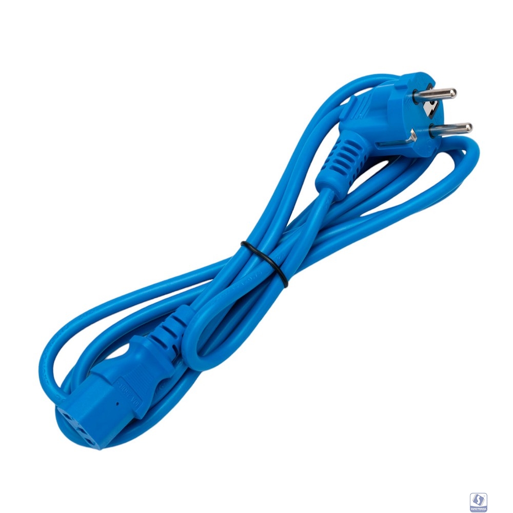 Кабель питания Cablexpert (RU) Schuko-C13, 3x0.75мм2, 10A, с заземлением, медь, 1.8м, синий,пак (PC-186-VDE-B-1.8M)