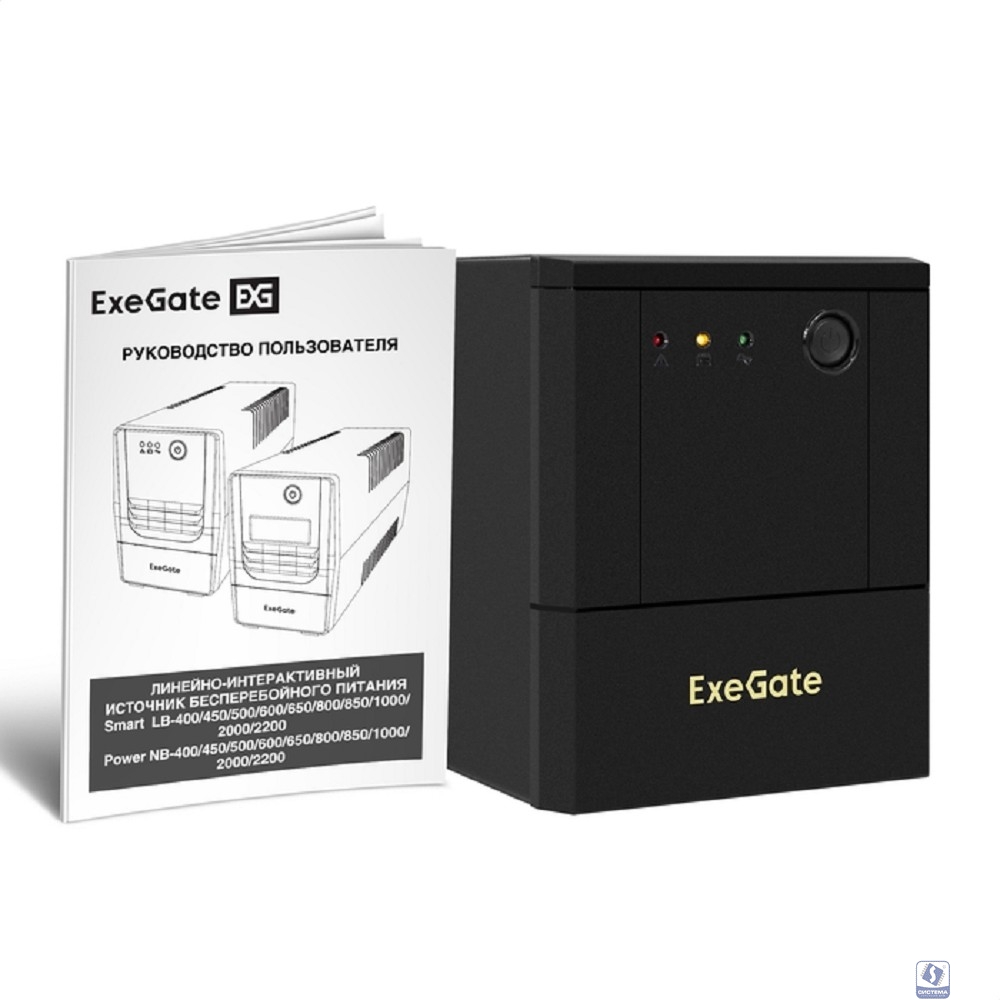 Exegate EX299815RUS ИБП ExeGate Power NB-2000.LED.AVR.4SH (2000VA/1200W, LED, AVR, 4*Schuko, батарея 12V 9Ah - 2 шт., металлический корпус, Black)