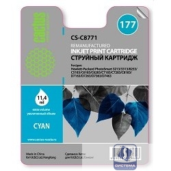 CACTUS C8771 Картридж струйный Cactus CS-C8771 голубой для №177 HP PhotoSmart 3213/3313/8253/C5183/C6183 (11,4ml)