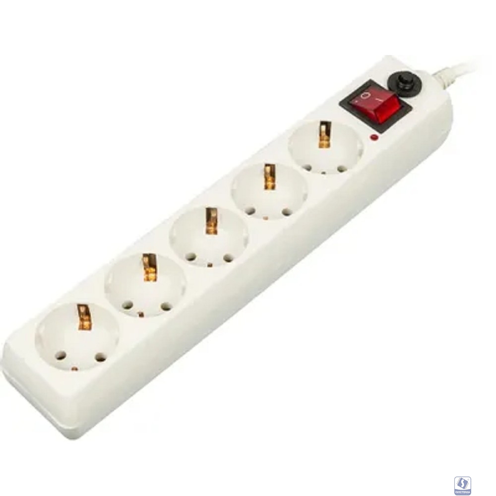 BURO Сетевой фильтр, 5 розеток, 3 метра, (500SH-3-W), белый (коробка) 