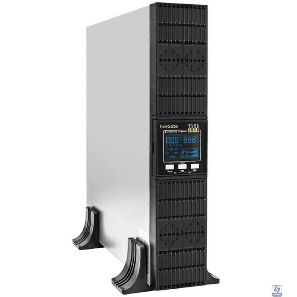 Exegate EX293050RUS ИБП On-line ExeGate PowerExpert ULS-3000.LCD.AVR.1SH.2C13.USB.RS232.SNMP.2U <3000VA/3000W, On-Line, PF=1, LCD, 1*Schuko+2*C13, RS232, USB, SNMP-slot, Rackmount 2U/Tower, металличес
