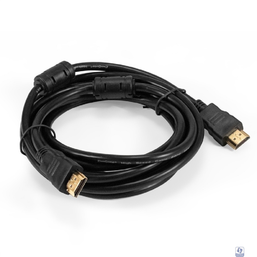 Exegate EX294690RUS Кабель HDMI ExeGate EX-CC-HDMI-3.0F (19M/19M, 3м, v1.4b, ферритовые кольца, позолоченные контакты)
