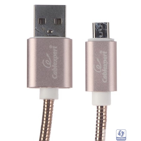 Cablexpert Кабель USB 2.0 CC-G-mUSB02Cu-1M AM/microB, серия Gold, длина 1м, золото, блистер