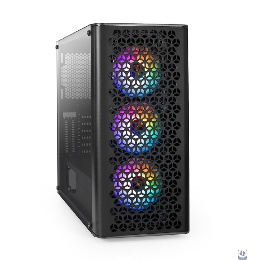 Exegate EX294971RUS Корпус Miditower ExeGate EVO-9202-NPX500 (ATX, БП 500NPX с вент. 12 см, с окном, 1*USB+1*USB3.0, аудио, 3 вент. 12см с RGB подсветкой)