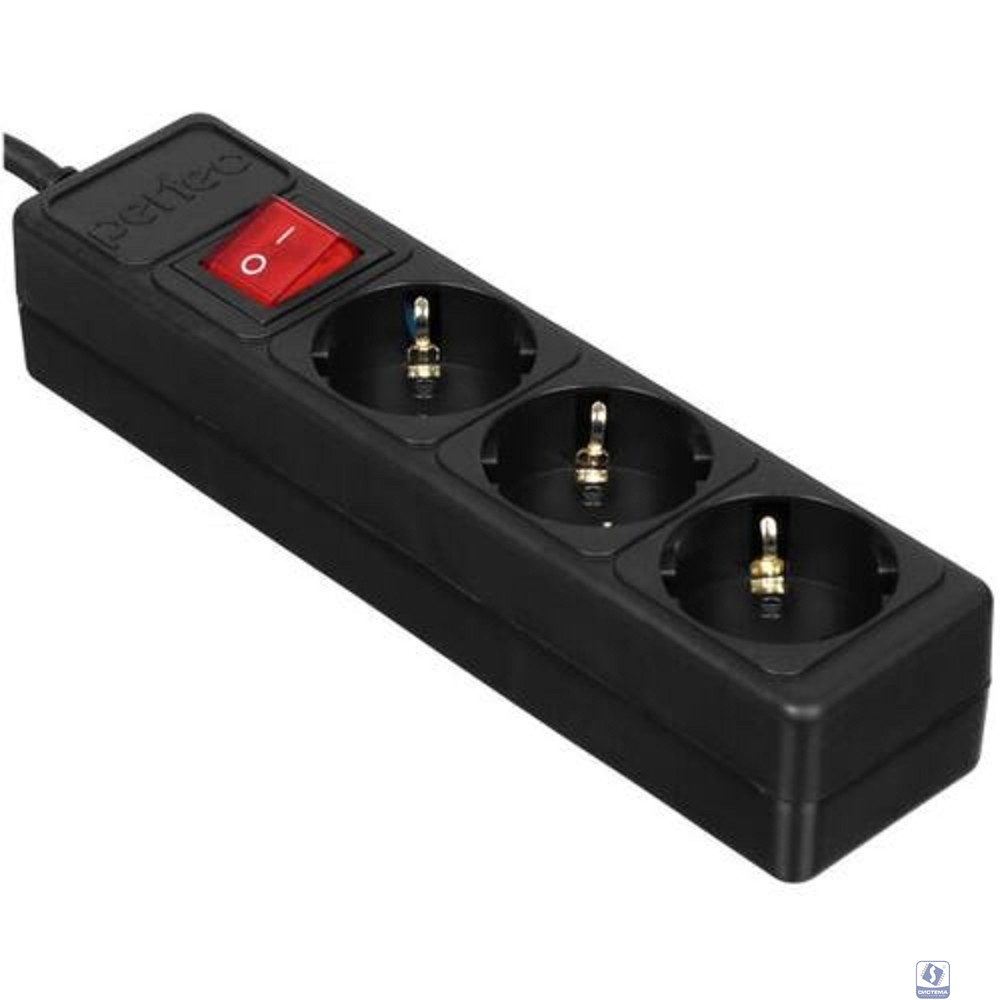 Perfeo Сетевой фильтр "POWER+",PF_A4666 (3м, 3 розетки, черный (PF-PP-3/3,0-B))