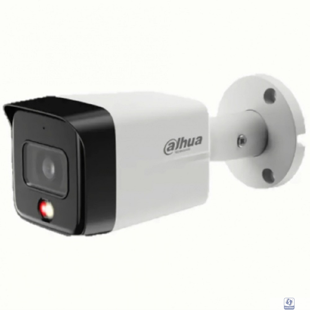 DAHUA DH-IPC-HFW1839TCP-A-IL-0280B-S6 Уличная цилиндрическая IP-видеокамера SmartDualLight 8Мп, 1/2.7” CMOS, объектив 2.8мм, обнаружение людей, микрофон, ИК 30м, LED 30м, IP67, металл/пластик