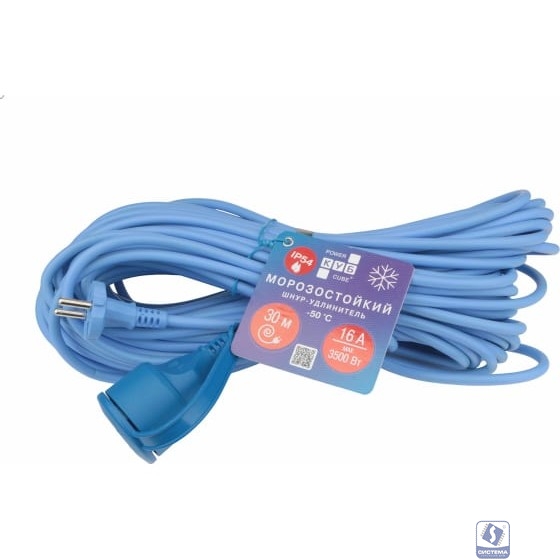 PowerCube Удлинитель мороз. в бухте (PC-2F-R-30(IP)) 30м, IP54, 1 розетка,16А