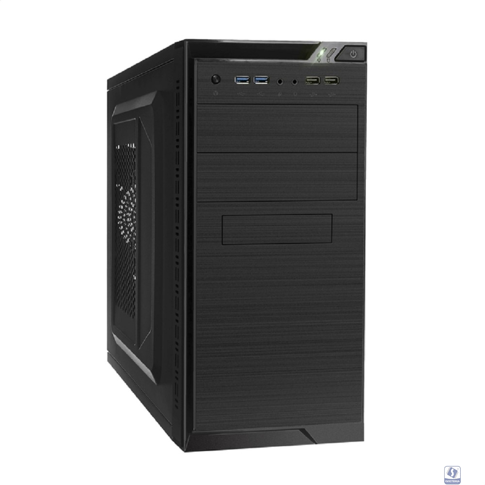 Exegate EX272748RUS Корпус Minitower Exegate QA-412U Black, mATX, <XP600, Black, 120mm>, 2*USB+2*USB3.0, Audio