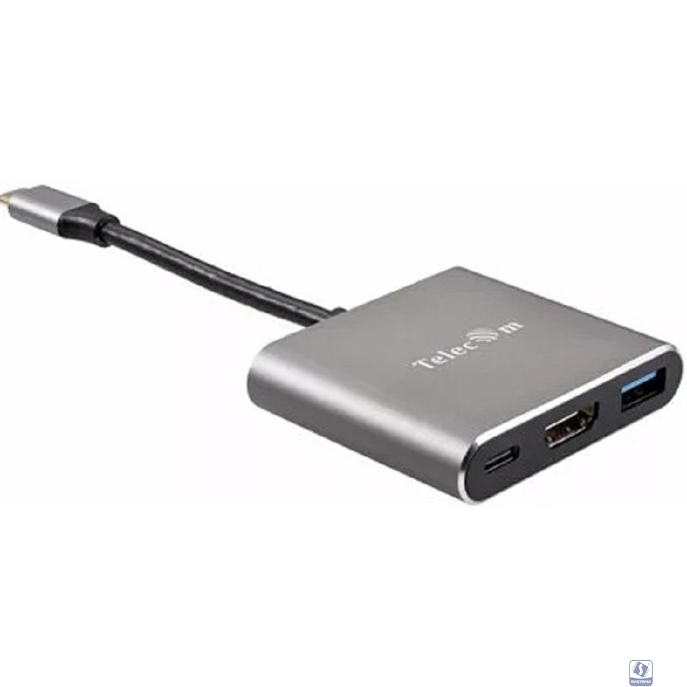 Telecom Кабель-концентратор USB3.1 TypeCm -->HDMI+USB3.0 +PD charging 4K@30Hz <TUC010T>