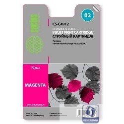 Cactus C4912  Картридж (CS-C4912) № 82 (пурпурный) для принтеров Design Jet 500/800C