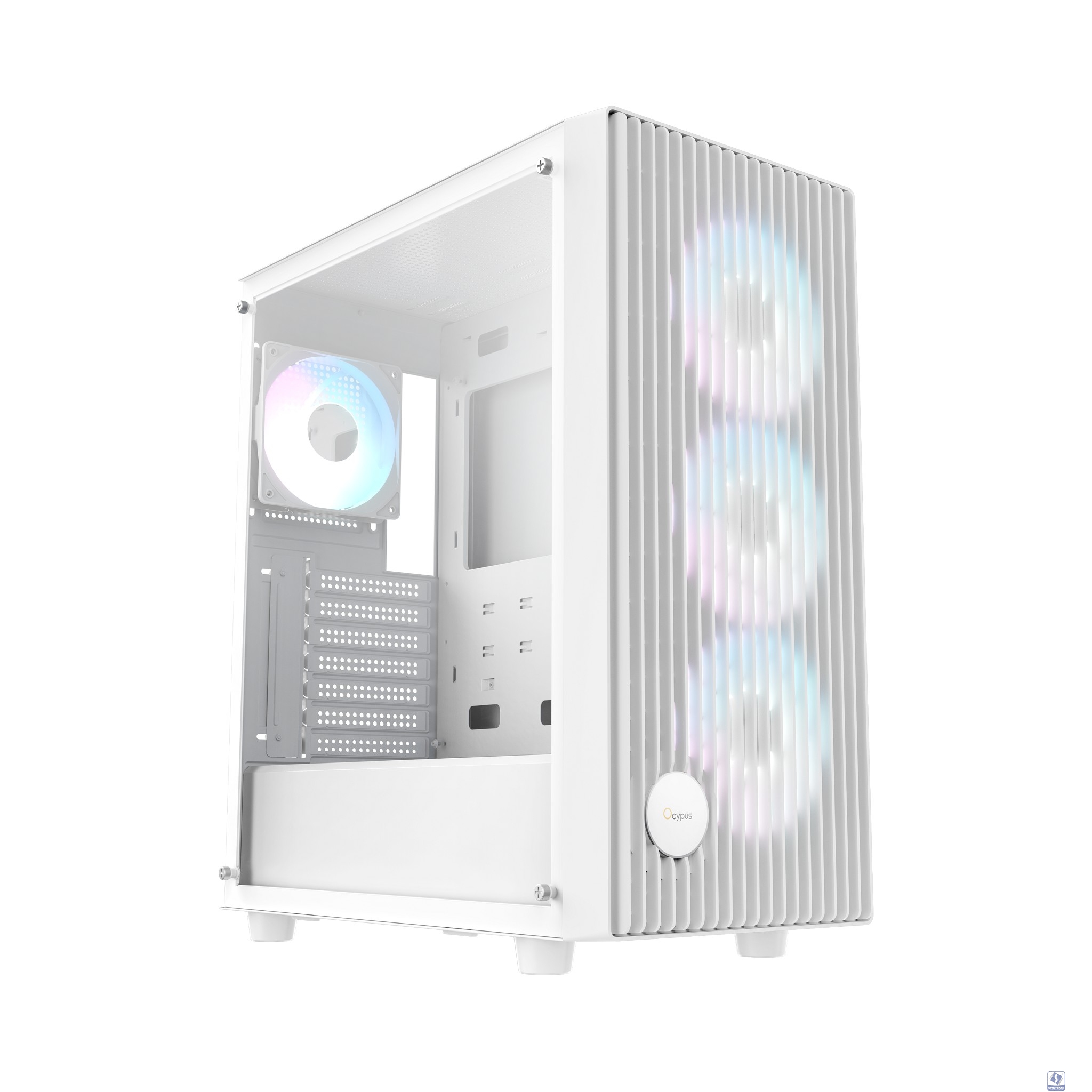Case Ocypus Gamma C70 WH ARGB  ATX / win / white / 4 ARGB fans / no PSU / Tempered Glass